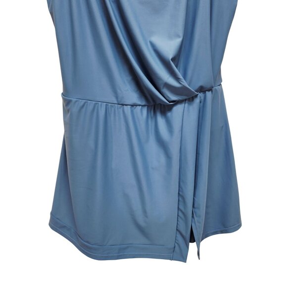 Blue One-Piece Swim Dress With Adjustable Straps & Built-In Bottoms Size L - Picture 5 of 10